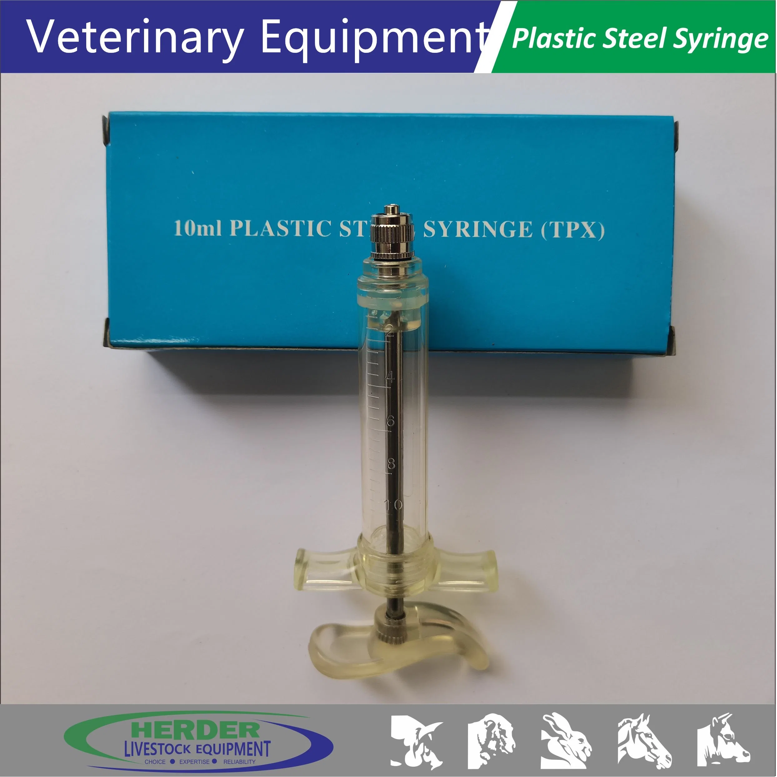 Livestock Animals Automatic Plastic Steel Large Veterinary Syringe