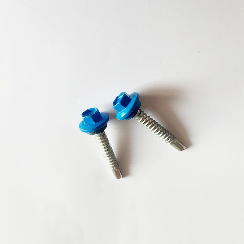 China Manufacturing Factory Supply Ni Faucet Drilling Tail Screws Outer Hexagonal Dovetail Screws Waterproof Plastic Cap Self-Tapping Self-Drilling Nail