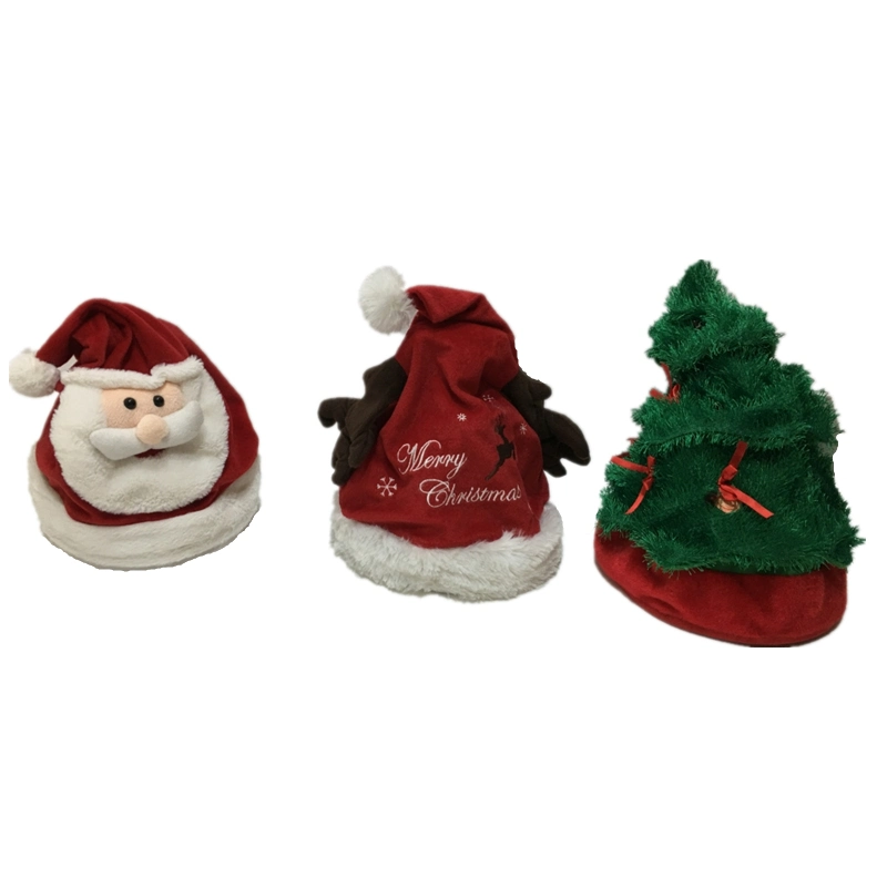 Wholesale Xmas Musical Plush Hat with Movement