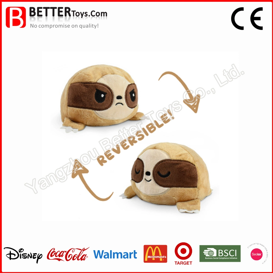 Plush Reversible Flip Sloth Toy Soft Animal