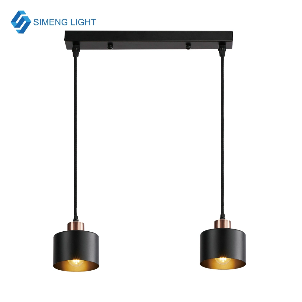 3- Licht Rustikale Pendant Light Fixture, bündige Montage Decke Hängeleuchte mit Metallschirm, Einstellbare Bauernhaus Black Kronleuchter Beleuchtung für Kitchen Island