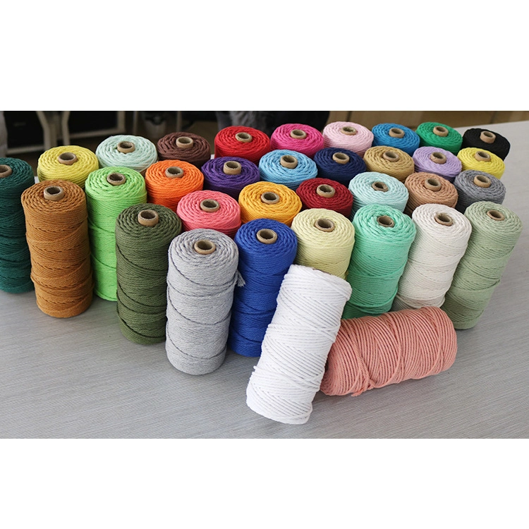 3mm 4mm 5mm DIY Rope Recycled Macrame Cotton Braided Twisted Cord Wholesale/Supplier