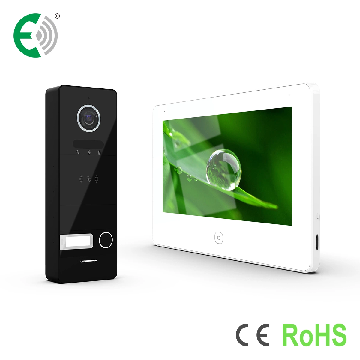 2 cable IP&amp;Vídeo WiFi Doorphone con pantalla táctil funciona con Tuya