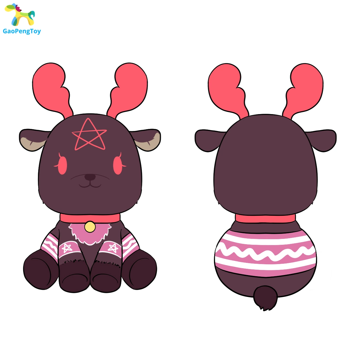 Castanho Deer Elk como decorações Stuffed Animal Toy Custom Christmas Presentes