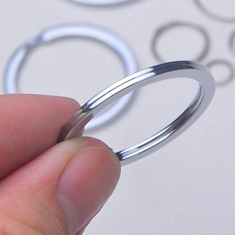 Versilbertes Leeres Schlüsselanhänger Schlüsselanhänger Schlüsselanhänger Mit Geteiltem Ring Schlüsselanhänger Aus Metall Halteringe Frauen Männer DIY Schlüsselanhänger Schlüsselanhänger Zubehör