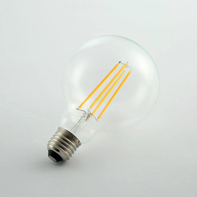 4W 6W 8W 10W G80 G95 G125 Lamp LED Filament Bulb, AC230V LED Light, All Glass Filament LED Lamp