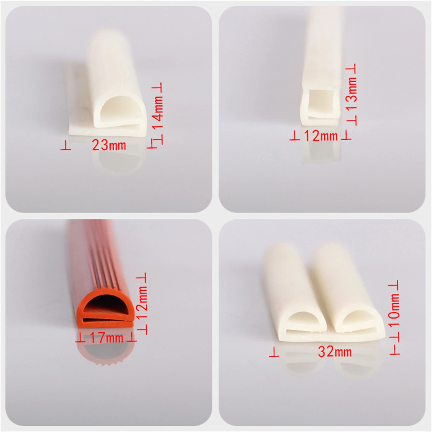 Customized E-Shape Silicone Rubber Sealing Strips by Chinese Quality Product Manufacturers