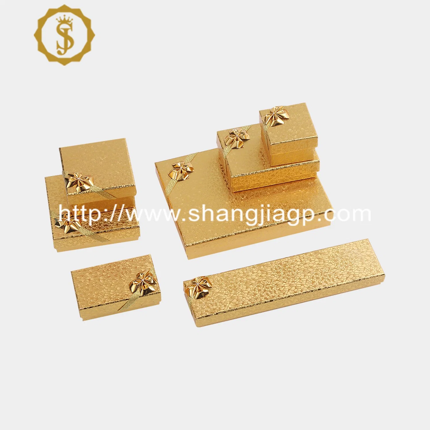 Golden Paper Ring Box Classical Paper Cardboard Jewelry Packaging Wholesale/Supplier Jewelry Set Case