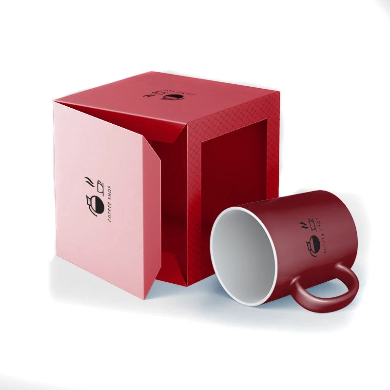 Wholesale Gift Paper Packing Box Customized Coffee Cup Mug Packaging with Window