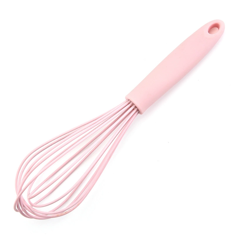 Custom High Quality Mini Silicone Whisk for Kid Silicone Coated Egg Whisk Plastic Handle