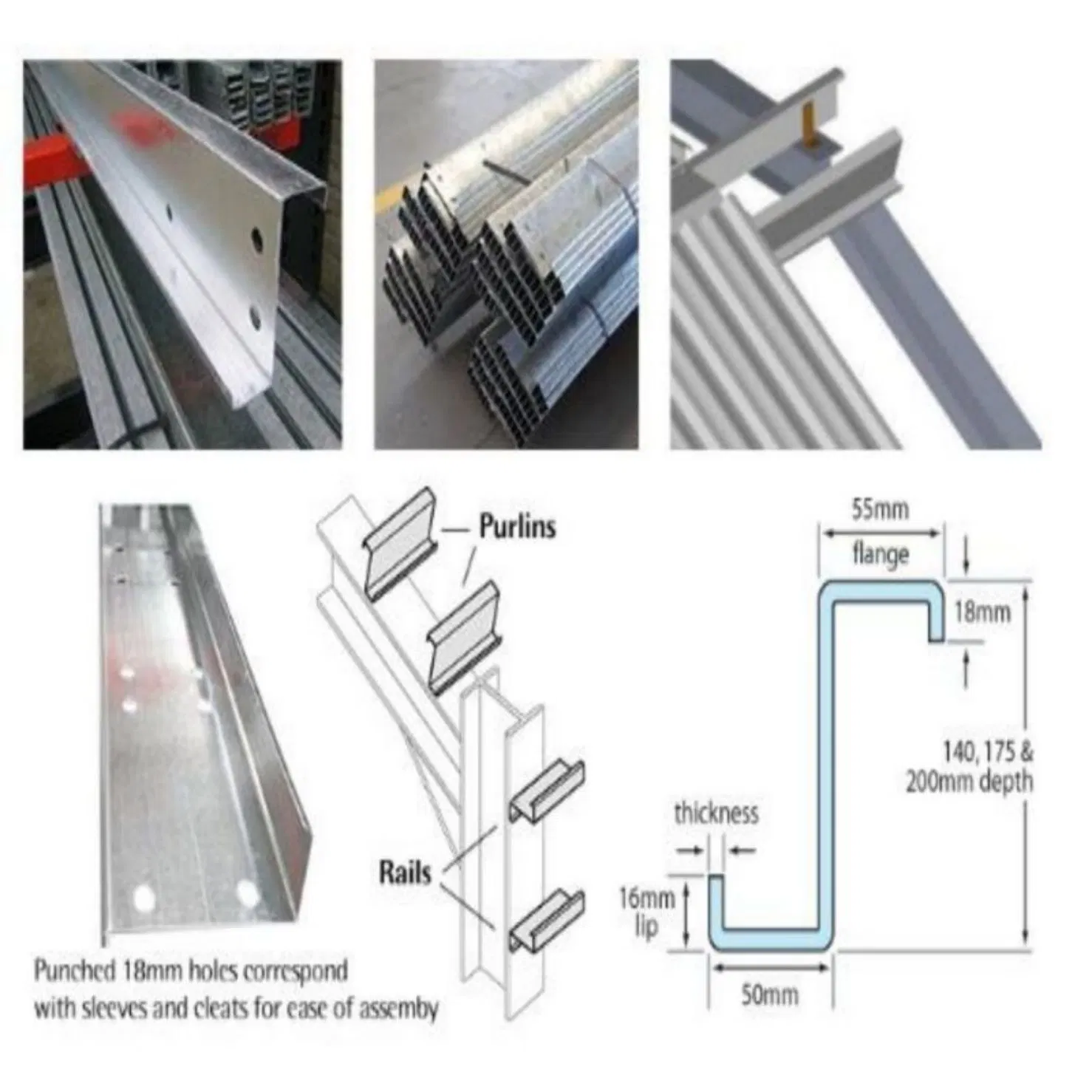 Automatic C/Z/U Steel Purlin Channle Cold Roll Forming Machine