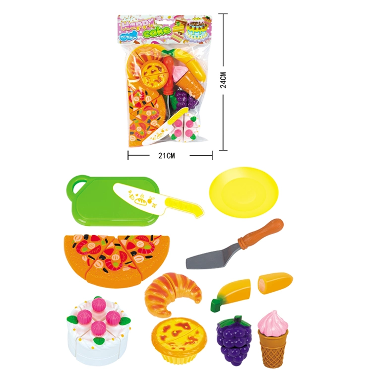 Оптовая продажа новых кухонных игрушек Simulation Быстрая пищевая пластмасса детей Притворяйся играть гамбургер Пицца мороженое игрушка