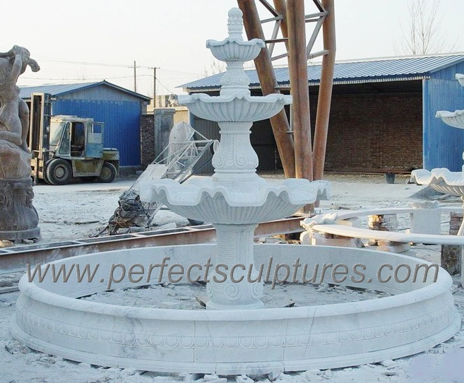 3 Three Tier Carved Stone Marble Water Fountain for Garden Decoration (SY-F363)