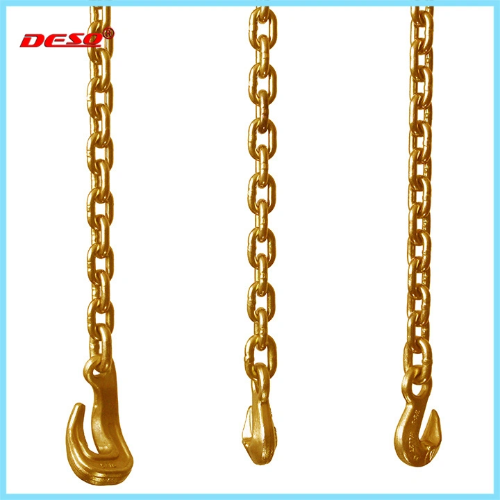 5/16"*15feet G80 Yellow Zinc Lifting Chain with Bent Hook