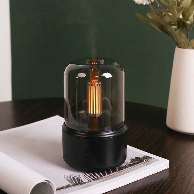120ml Simulation Candle Light Air Humidifier Ultrasonic Aroma Diffuser Bodyworks Aromatherapy Smart Flame Humidifier