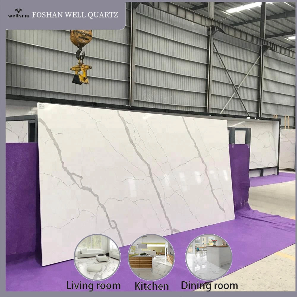 High quality/High cost performance  for Bar Counter or Kitchen Countertop Mesa De Cuarzo Quartz White Solid Surface Quartz Building Quartz Material