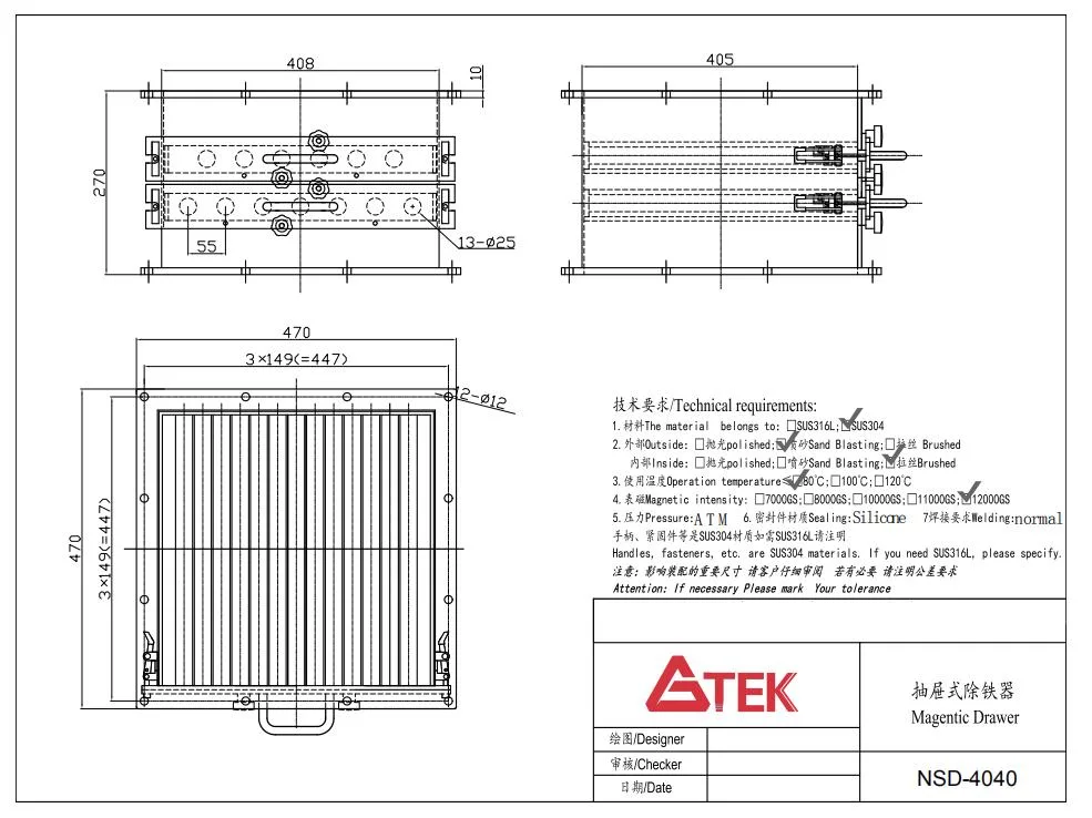 NdFeB Magnetic Magnets, Neodymium Round Grid Magnet, Stainless Steel Grades Magnetic