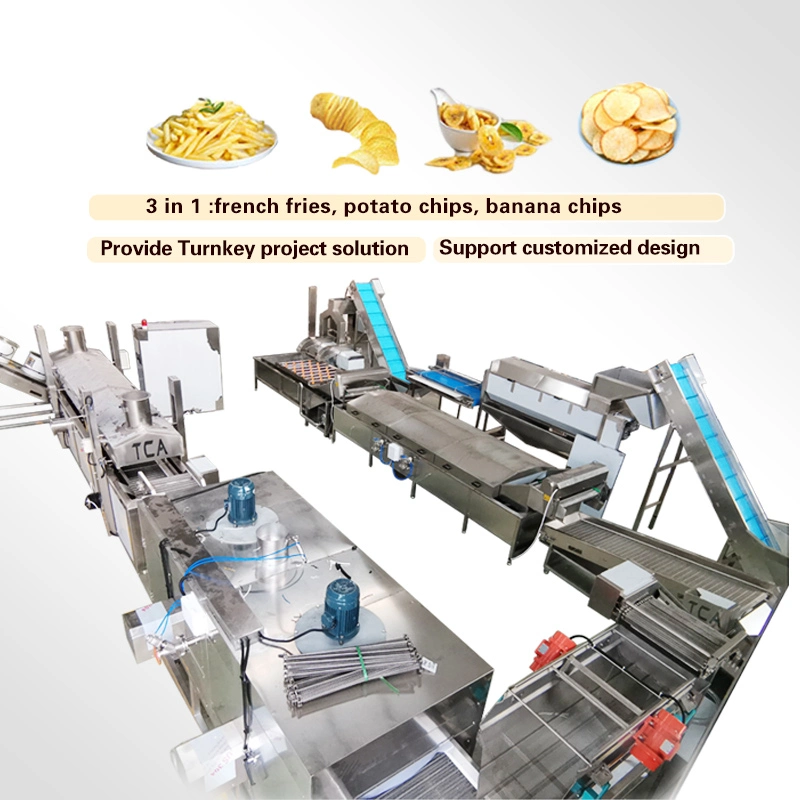 CE Certification 50-2000kg/H Automatic Potato Making Machine Equipment Frozen French Fries Production Line