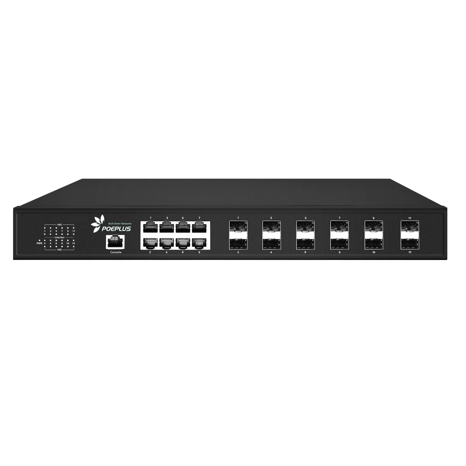 8 Ports L3 10g Fiber Switch with 4 SFP+ Fiber Uplink