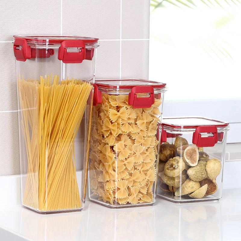 3 Pack Vacuum Food Fresh Storage Box with Lock Cover BPA Free Leak Proof Clear Plastic Airtight Food Container