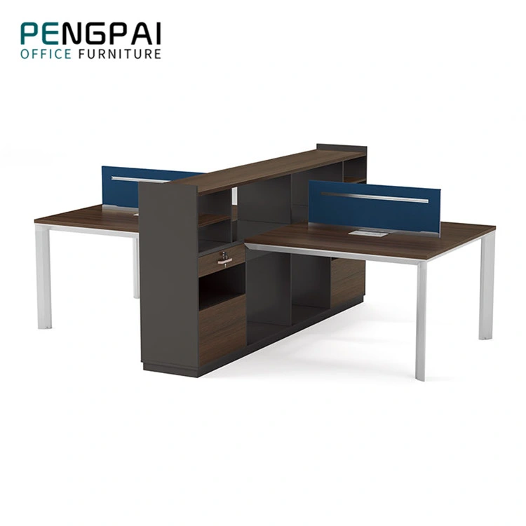 Pengpai Custom 4 Persons Office Furniture Clerk Workstation Computer Desk Table with Screen