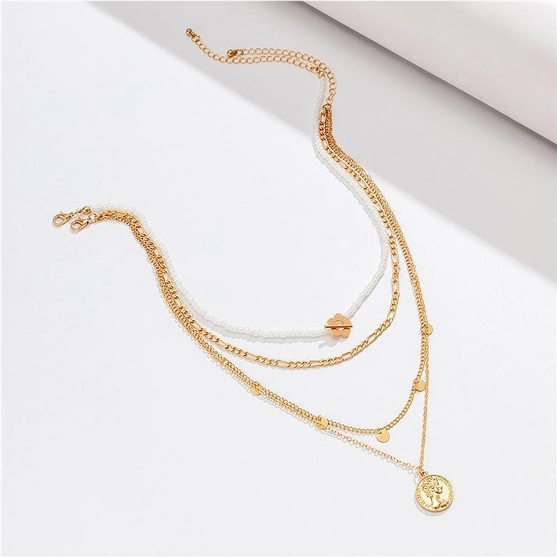New Trend European Layered Choker Necklace Pendant Necklace Fashion Gold Jewelry