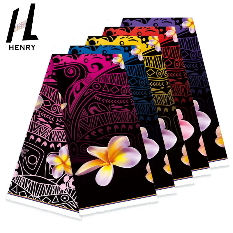 Polynesian New Design Hawaiian Island Floral Print Fabric for Mumu Dresses