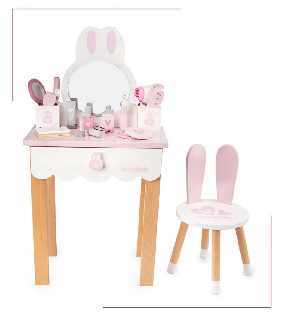 Rabbit Pretend Play Kids Dressing Table Furniture Toys