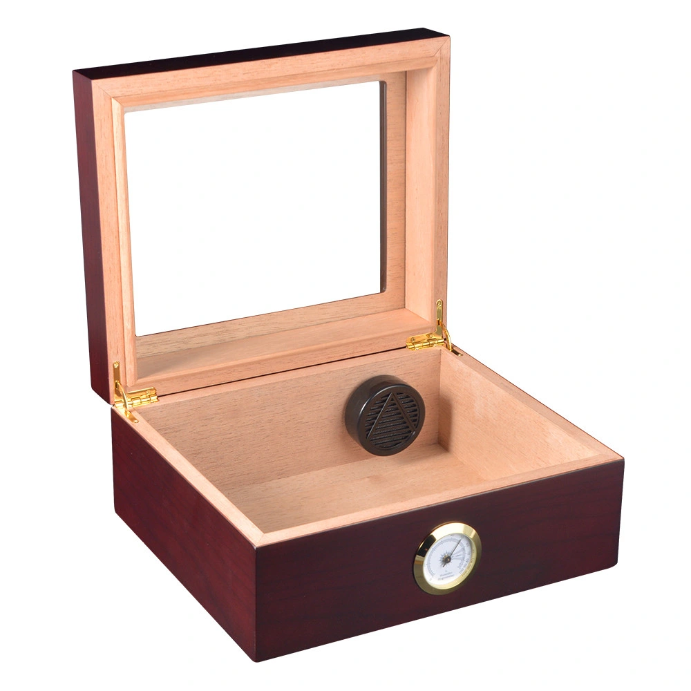 Hochwertige Zigarrenbox aus Holz für 35 Stück Zigarren aus Holz Zigarren Geschenkbox Rot