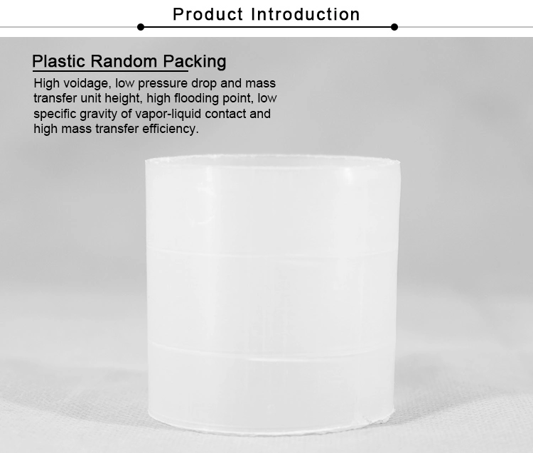 Plástico Raschig anillo PP PE RPP CPVC PVC PVDF PTFE Anillo Raschig para destilación de la torre de embalaje