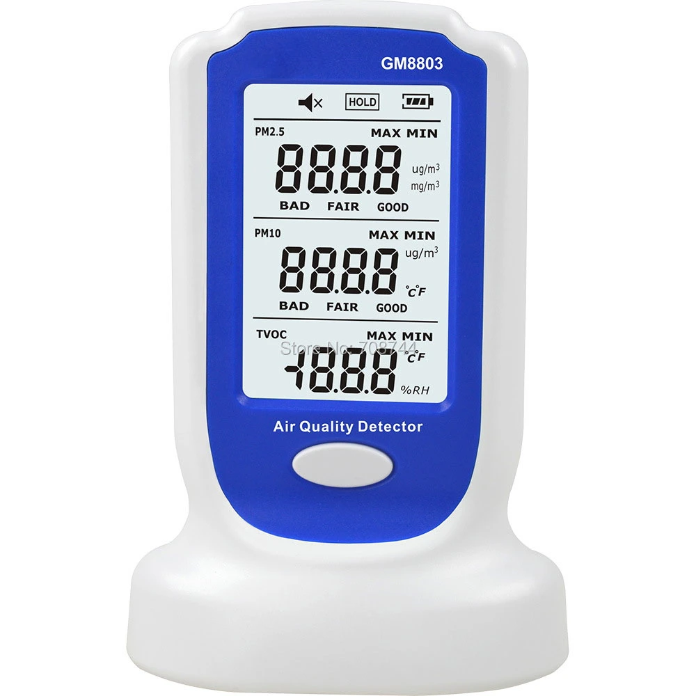 Rechargeable Pm2.5 Pm10 Air Quality Pollution Detector Monitor Sensor Gas Analyzers