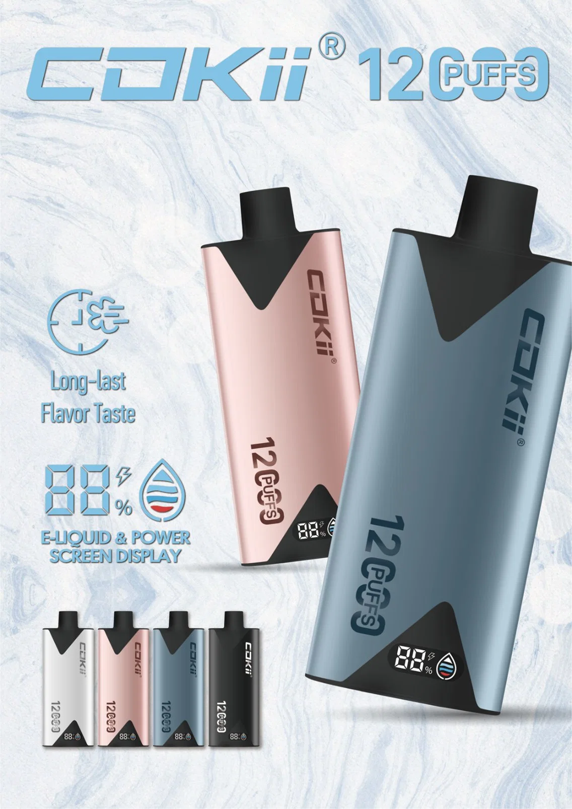 Battery Digital Cigarette Disposable 12000 Puffs Cokii Brand