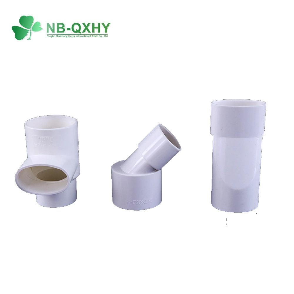 PVC 45 Deg Oval Drain Fittings Tee UPVC Reducer Elbow