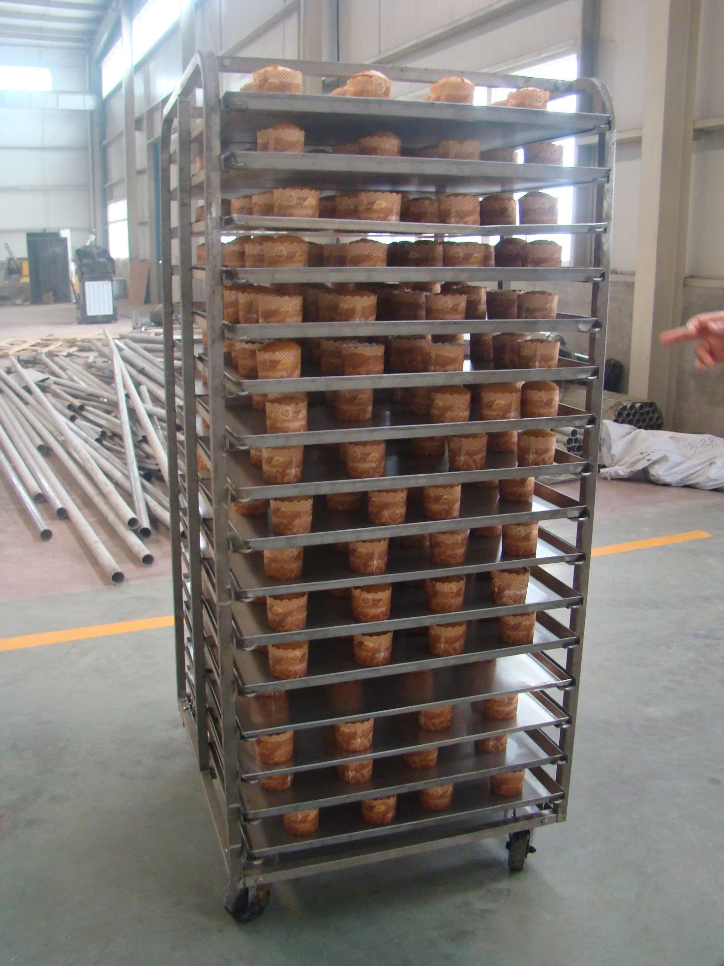 Heavy Duty Stainless Steel Aluminium Bakery Bread Racks Trolley for Bakers Oven Use