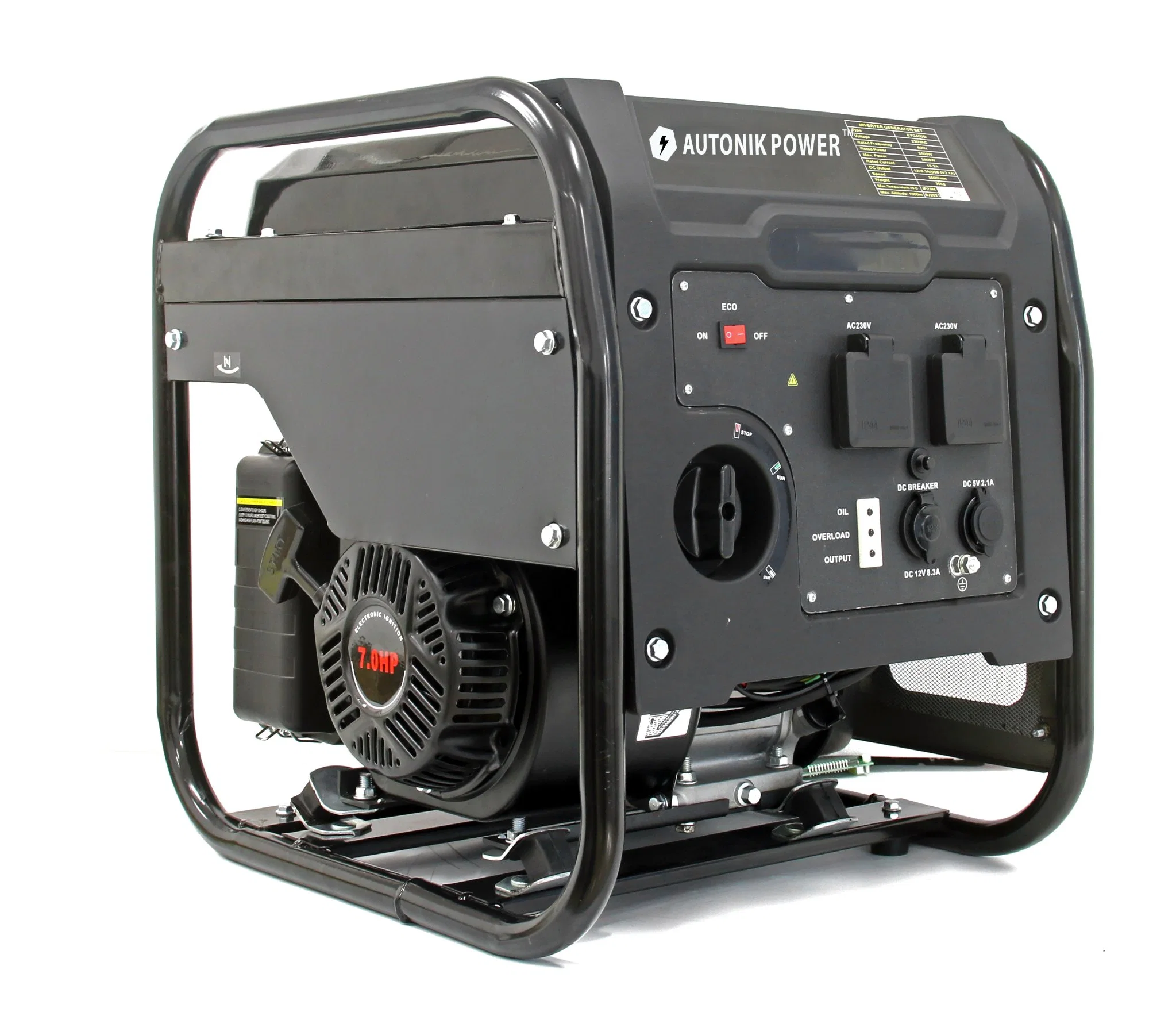 4 Stroke Petrol Engine, Air-Cooled Gasoline Engine 4000W Home Generator Inverter Generator