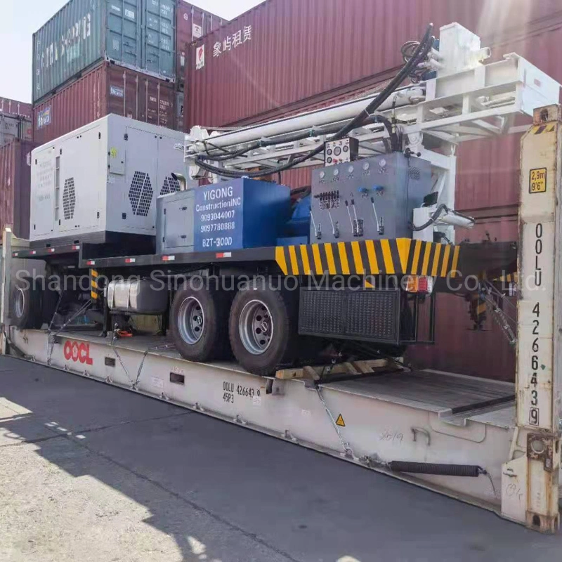 400m Trailer Type Borehole Drilling Machine/Hydraulic Multifunctional Drill Rig with Autoloader/DTH Drilling Rig and Rotary Drilling Rig for Sale