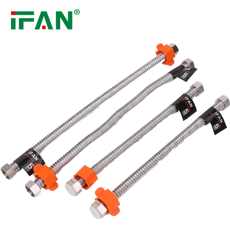 Ifan Manufacture 30-60cm Bathroom Shower Hose Stainless Steel Corrugated Pipe