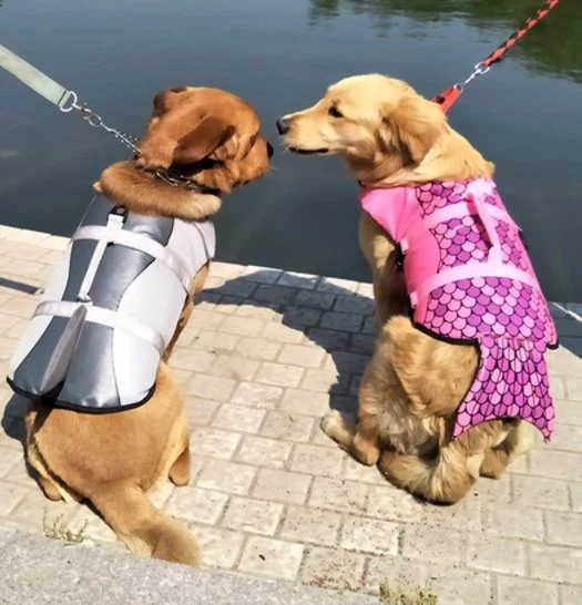 Polyester Adjustable Dog Swimming Life Jacket Vest with Handle