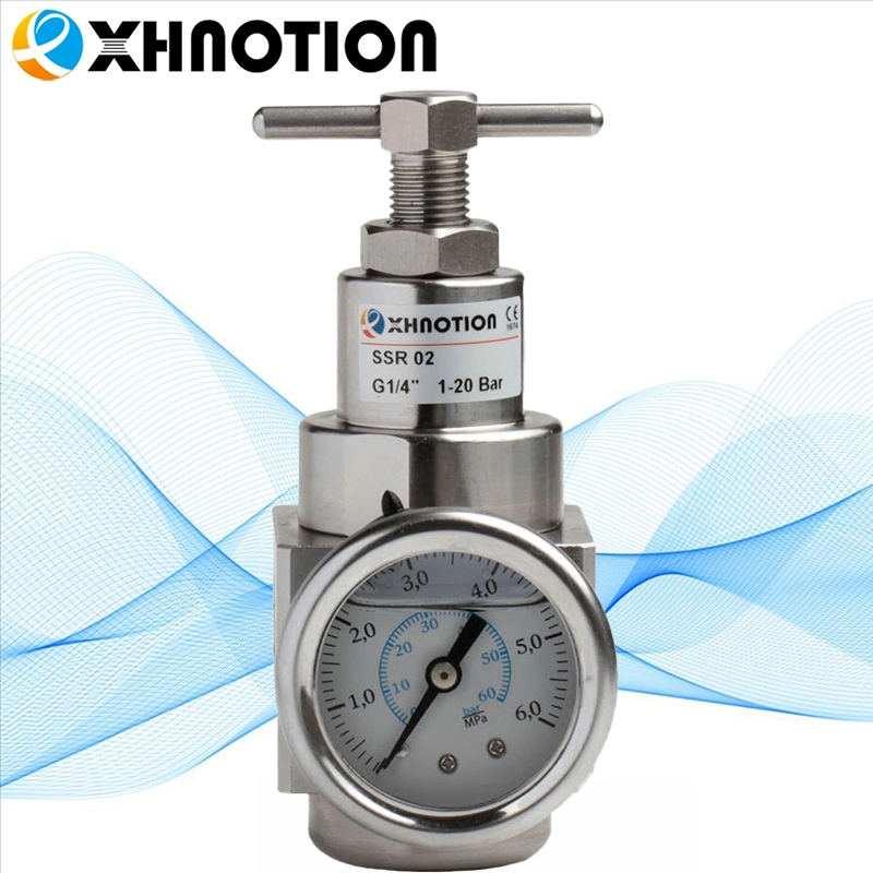 Xhnotion SS316L Regulador de presión de aire de acero inoxidable de alta presión FRL Filtro