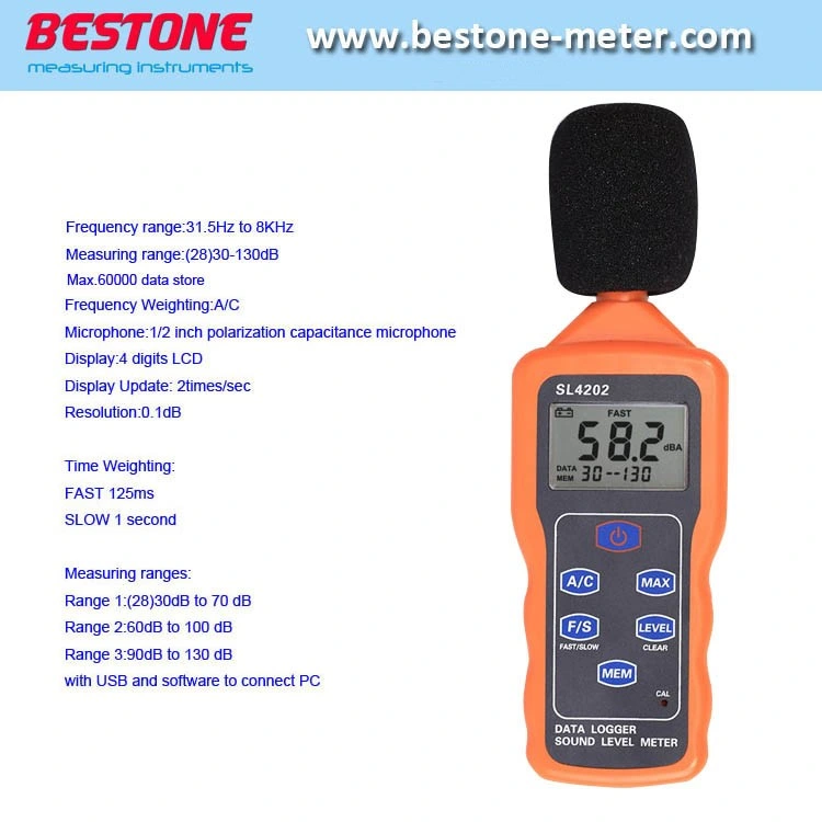 Noise Meter, with USB Interface Data Storage, Sound Level Meter (SL4202)