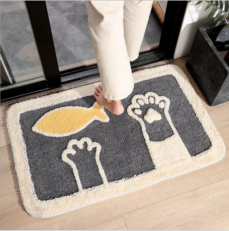 Absorbent and Soft Flocking Material Bath Mat Floor Mat