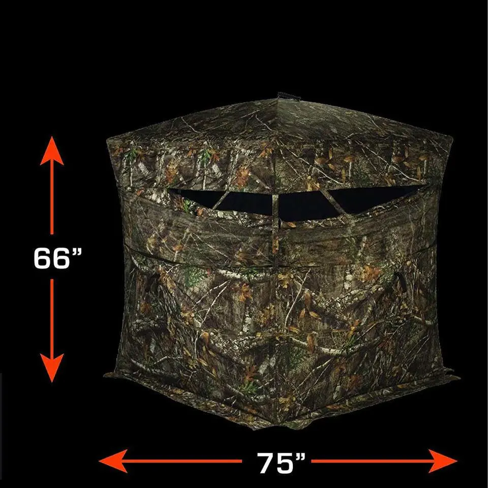 Dandelion Outdoors Hunting Black-Backed Camo Prevue Ground Blind Tent