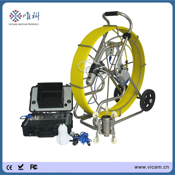 360 Degree Pan and Tilt Camera Video Pipe Inspection System with 120m Push Rod Cable V8-3288PT-1