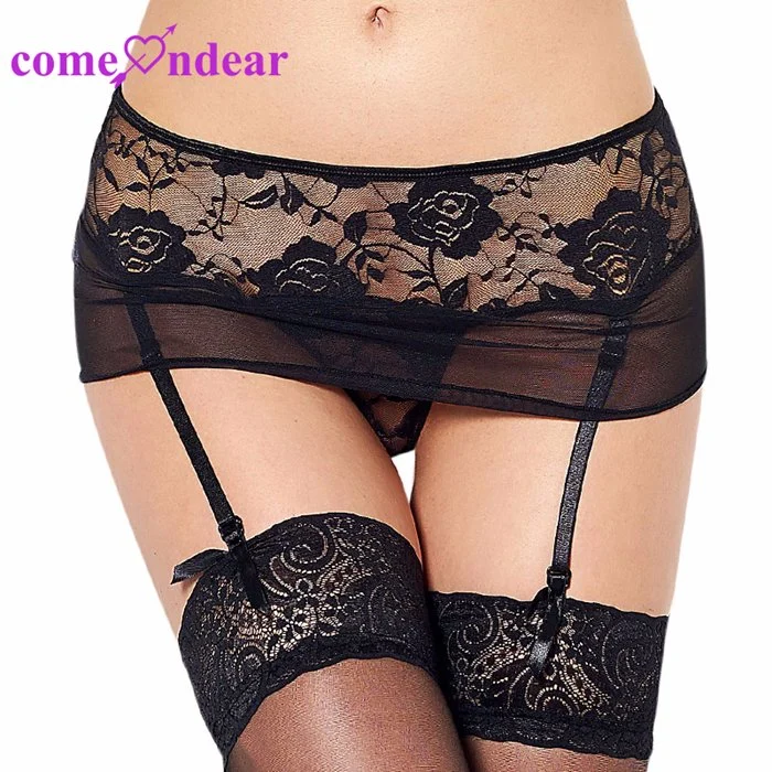 Plus Negro Tamaño de la Panty mayorista Womens Garter Belts