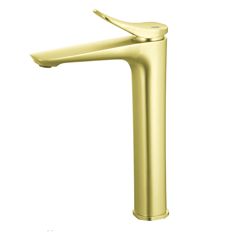 Modern Style Matte Black Hot and Cold Copper Long Brass Bathroom Tap