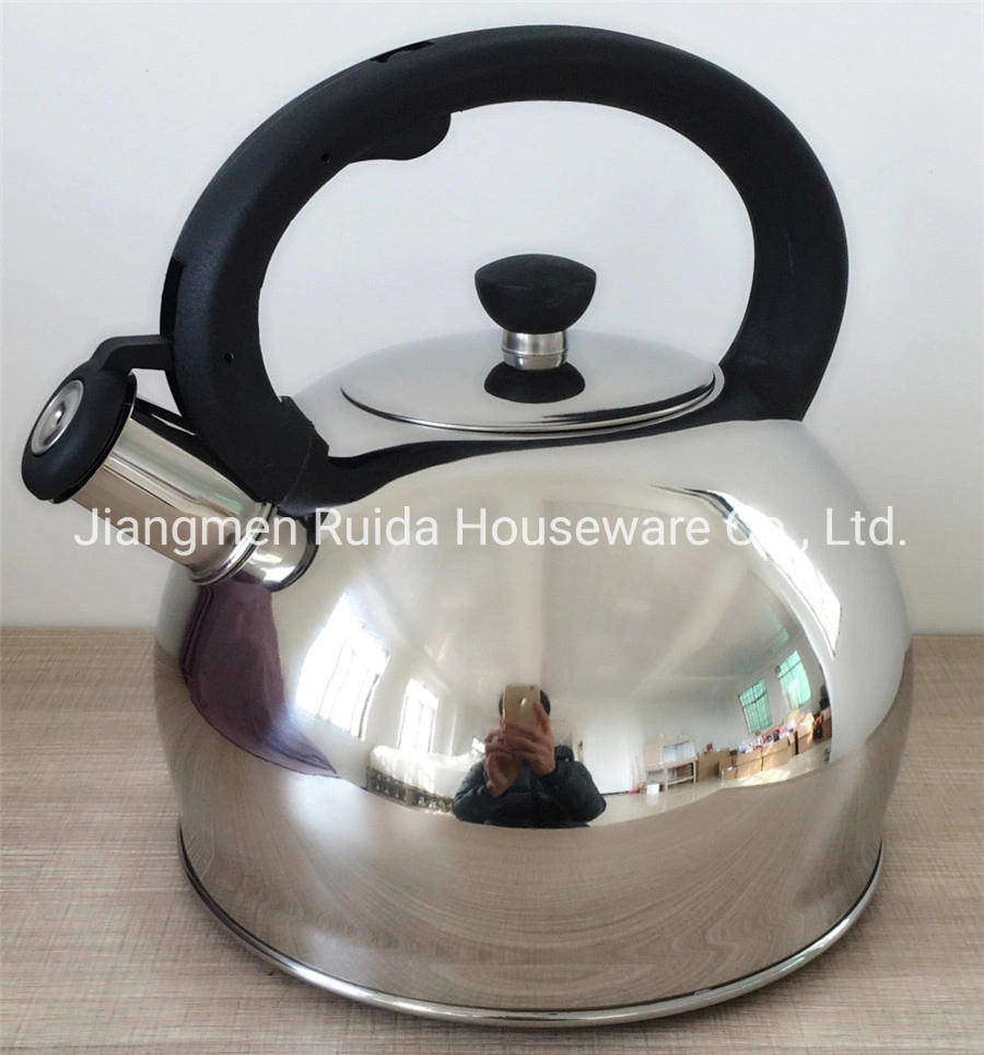 Kitchenware for 3.0 Liter Stainless Steel Whistling Kettle with Black Handle