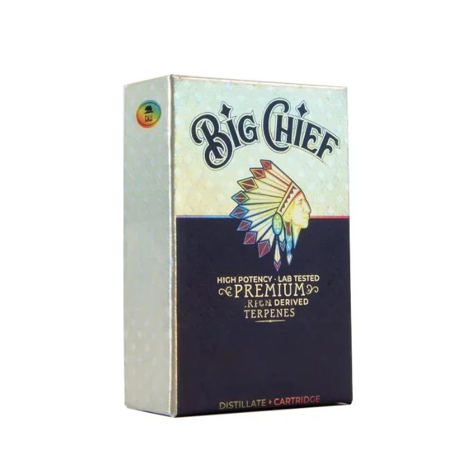 Neueste Premium Holz Spitze Big Chief Zerstäuber Vape Patronen Verpackung 0,8ml Leerwagen dickes Öl Keramikspulen Verdampfer 510 Gewinde E Zigaretten