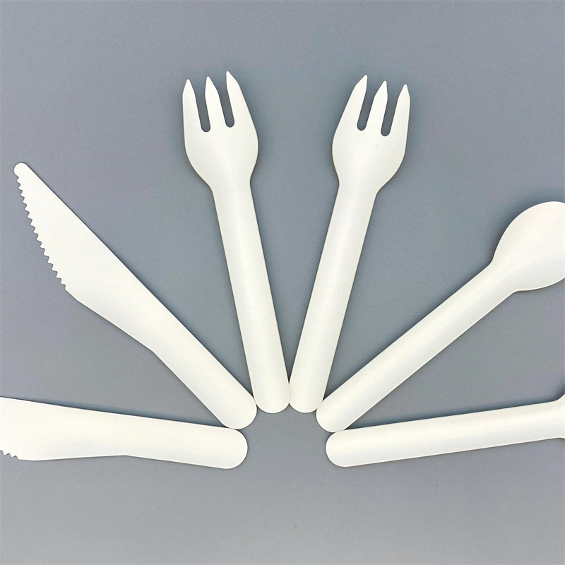 Hot Selling 160mm Water Based Paper Cutlery Set Disposable Biodegradable Utensils Cutlery