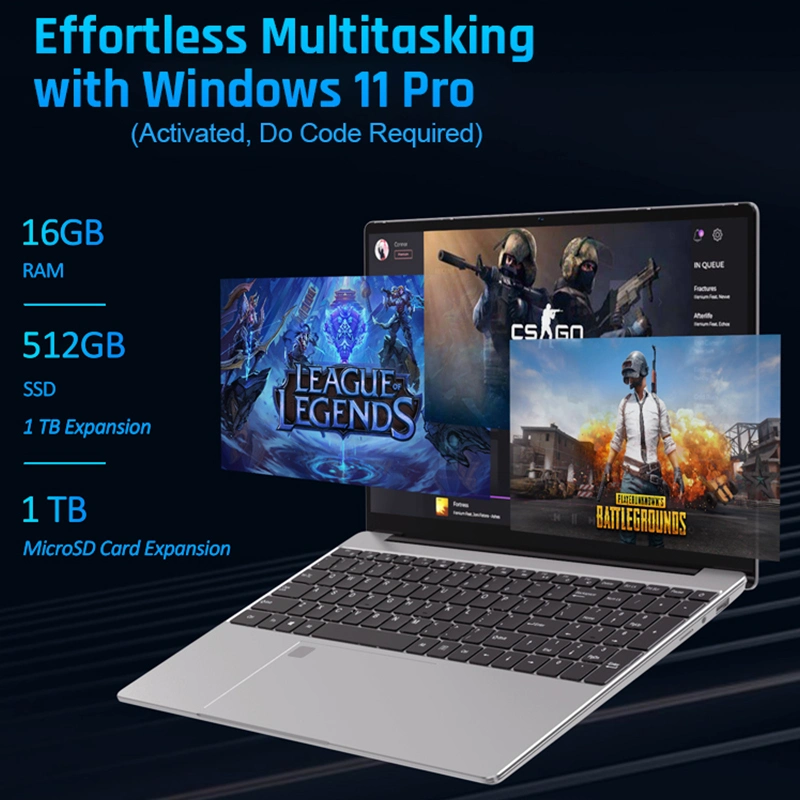 Computadora New Lowest Price Laptop Notebook 15.6 Inch AMD R7 5700u Win10 Win11 Octa Core Business Office Gaming Desktop Laptop