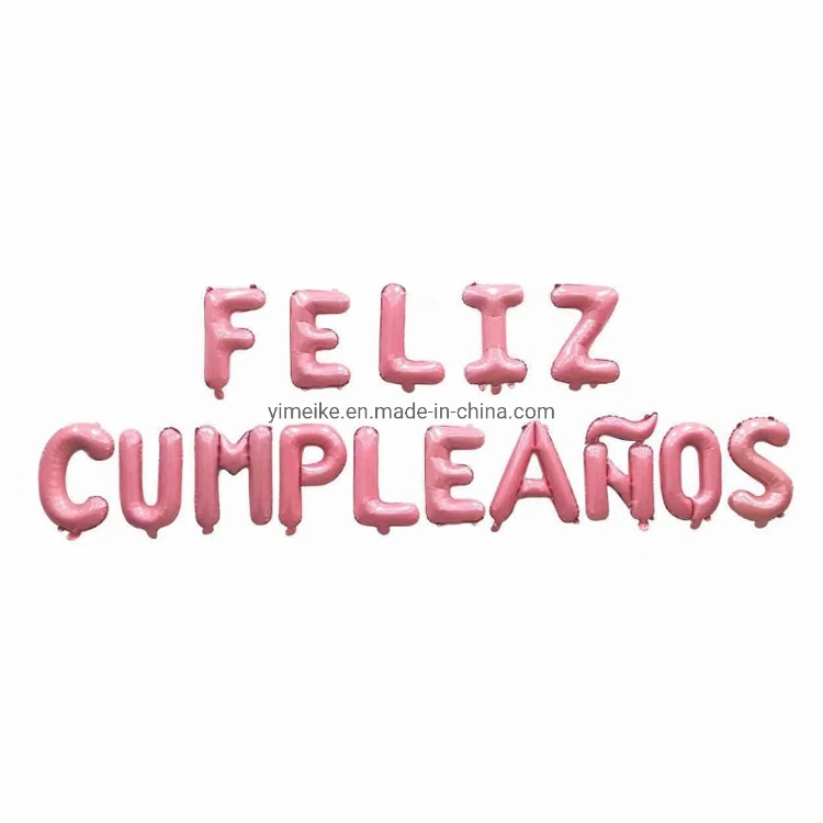 Spanish Happy Birthday Aluminum Foil Balloon Set Feliz Cumpleanos Letter Balloon